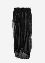 Load image into Gallery viewer, Sheer silk sculptural maxi skirt in black
