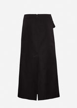 Load image into Gallery viewer, Cotton draped maxi skirt in black
