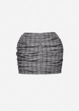 Load image into Gallery viewer, Hip pad draped skirt in grey check
