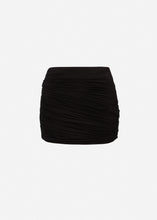 Load image into Gallery viewer, Cupro wrap mini skirt in black
