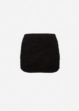 Load image into Gallery viewer, Cupro wrap mini skirt in black
