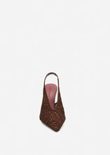 Load image into Gallery viewer, Slingback crochet heels in brown
