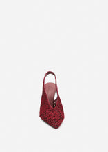 Load image into Gallery viewer, Slingback crochet heels in burgundy
