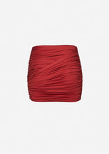 Load image into Gallery viewer, Draped mini swim skirt in red
