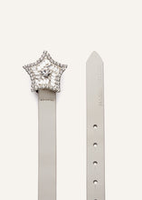 Load image into Gallery viewer, Crystal star buckle skinny belt in cream
