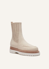 Load image into Gallery viewer, Lug nubuck ankle boots in cream

