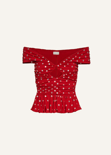 AW22 BLOUSE 11 RED CRYSTALS