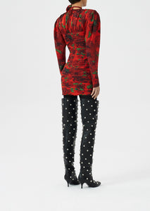 AW22 DRESS 01 RED PRINT