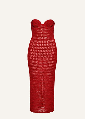 AW22 DRESS 15 RED CROCHET