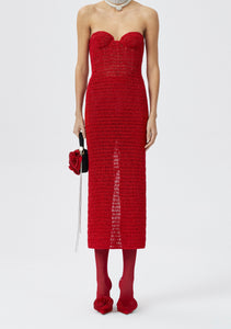 AW22 DRESS 15 RED CROCHET