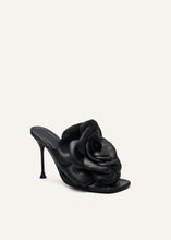 Load image into Gallery viewer, AW22 FLOWER HEEL BLACK NAPPA
