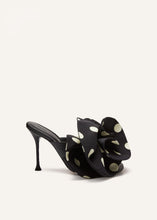 Load image into Gallery viewer, AW22 FLOWER HEEL BLACK NAPPA POLKA DOT
