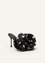 Load image into Gallery viewer, AW22 FLOWER HEEL BLACK NAPPA POLKA DOT
