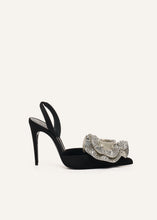 Load image into Gallery viewer, Handmade crystal flower slingback heels in cream
