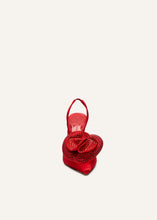 Load image into Gallery viewer, Crystal flower slingback heels in red
