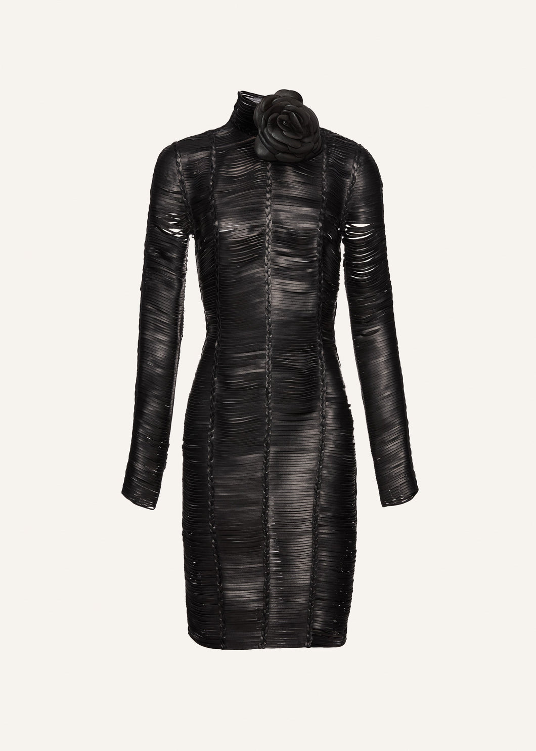 AW22 LEATHER 12 DRESS BLACK