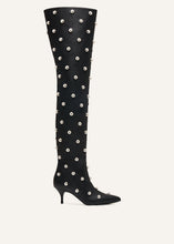 Load image into Gallery viewer, AW22 OVERKNEE BOOTS BLACK LEATHER STUDS

