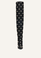Load image into Gallery viewer, AW22 OVERKNEE BOOTS BLACK LEATHER STUDS
