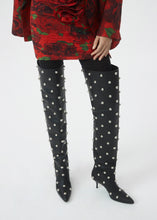 Load image into Gallery viewer, AW22 OVERKNEE BOOTS BLACK LEATHER STUDS
