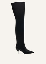 Load image into Gallery viewer, AW22 OVERKNEE BOOTS BLACK SATIN

