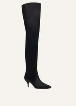 Load image into Gallery viewer, AW22 OVERKNEE BOOTS BLACK SATIN
