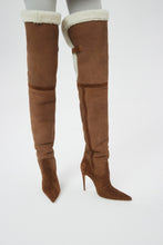Load image into Gallery viewer, AW22 OVERKNEE BOOTS SHEARLING CREAM
