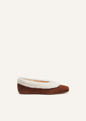 AW23 BALLET FLATS SHEARLING EMBROIDERY