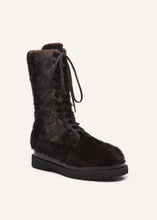 Load image into Gallery viewer, AW23 COMBAT BOOTS FAUX FUR BLACK
