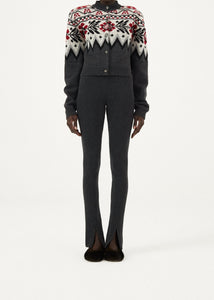 AW23 KNITWEAR 12 CARDIGAN GREY PRINT
