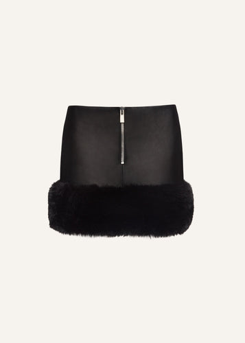 AW23 LEATHER 10 SKIRT BLACK