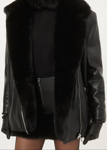 AW23 LEATHER 10 SKIRT BLACK