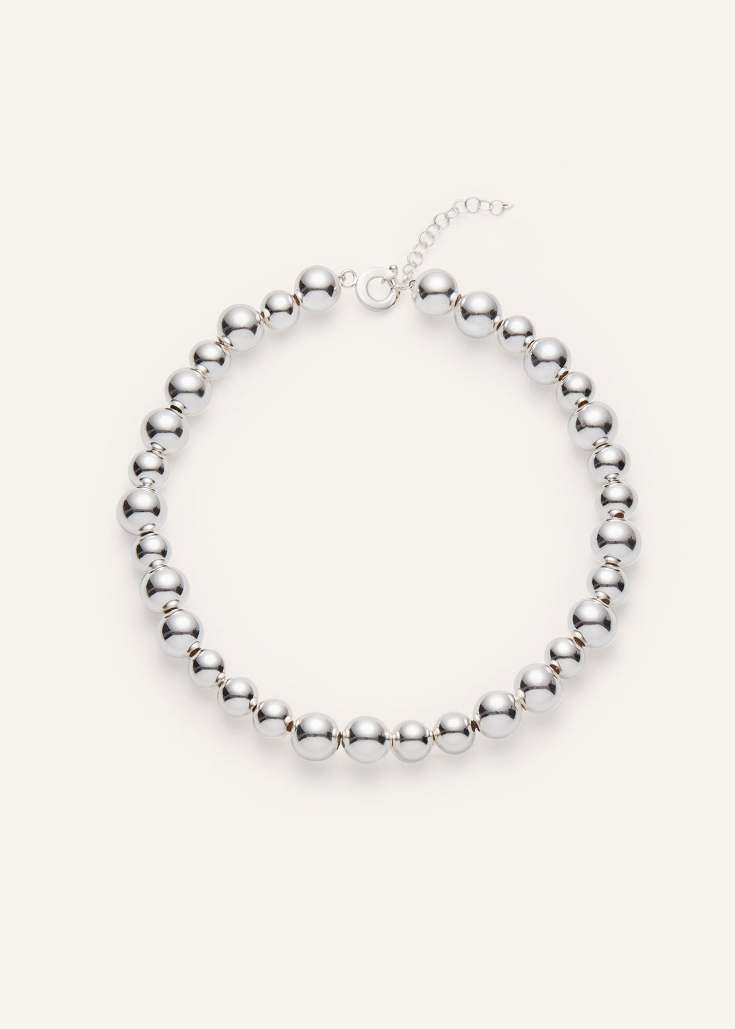 Silver beads necklace