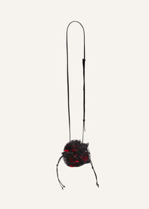 Small pearl Magda bag in black floral embroidery