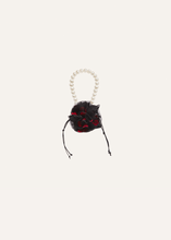 Load image into Gallery viewer, Small pearl Magda bag in black floral embroidery
