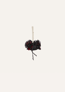 Small pearl Magda bag in black floral embroidery
