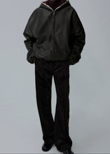 Load image into Gallery viewer, AW25 LEATHER 08 HOODIE BLACK
