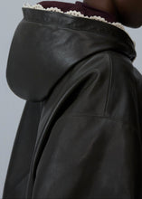 Load image into Gallery viewer, AW25 LEATHER 08 HOODIE BLACK
