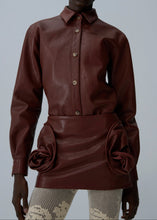 Load image into Gallery viewer, AW25 LEATHER 16 SKIRT BORDEAUX
