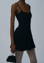Load image into Gallery viewer, Knit skater tank dress in black
