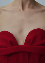 Load image into Gallery viewer, Bustier gown in red
