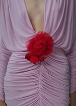 Load image into Gallery viewer, Long-sleeve midi dress in pink
