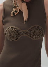 Load image into Gallery viewer, Crochet bra cotton tank dress in khaki
