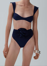 Load image into Gallery viewer, Retro bustier swim top in navy
