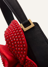 Load image into Gallery viewer, Micro Vesna Black Satin With Red Crystals
