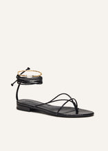 Load image into Gallery viewer, PF20 FLAT SANDALS BLACK SNAKE
