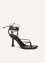 Load image into Gallery viewer, PF20 HEELED SANDALS BLACK SNAKE
