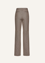 Load image into Gallery viewer, Wool and cotton straight leg pants in beige check
