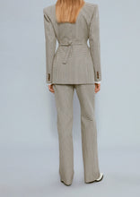 Load image into Gallery viewer, Wool and cotton straight leg pants in beige check
