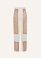 Load image into Gallery viewer, Silk 2-tone scarf print pants in beige logo print
