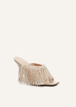 Load image into Gallery viewer, PF22 CROCHET FRINGE MULES CREAM
